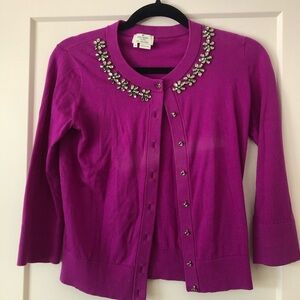 Purple Kate Spade Jeweled Cardigan